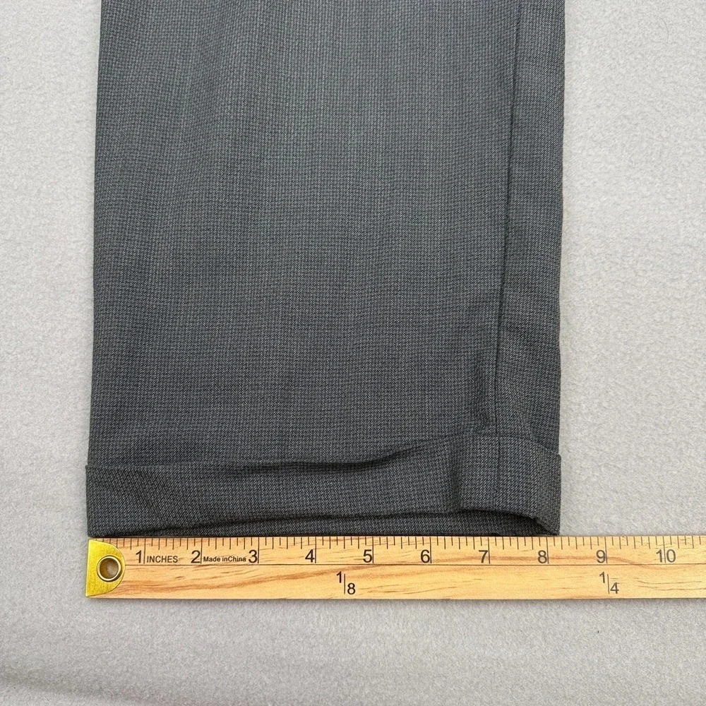 Vtg Christian Dior Monsieur Pants Mens 34x29 Gray Plaid Wool Pleated Cuffed